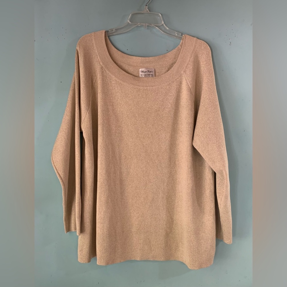 NWT Whisper Knit gold metallic sweater, size XL